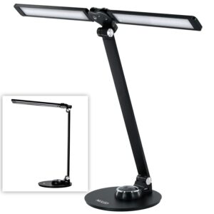 nunet led desk lamps for home office,piano lamp for upright piano,rotatable aluminum desk lamps with usb charging port,eye-caring reading light/3 lighting modes/brightness adjustable lamp,black