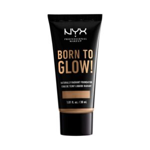 nyx professional makeup born to glow naturally radiant foundation, medium coverage - caramel