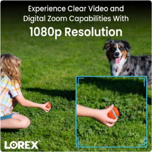 Lorex 1080p Analog Wired Security Camera – Outdoor & Indoor Add on Camera Wired Surveillance System for Home & Business – Long Range Night Vision, HD Recording