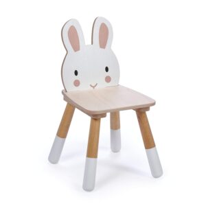 tender leaf toys - forest table and chairs collections - adorable kids size art play game table and chairs - made with premium materials and craftsmanship for children 3+ (forest rabbit chair)