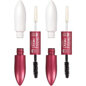 l'oreal paris makeup double extend beauty tubes lengthening 2 step mascara, washable, black, 0.33 oz., 2 count