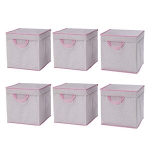 delta children lidded storage bins, pink