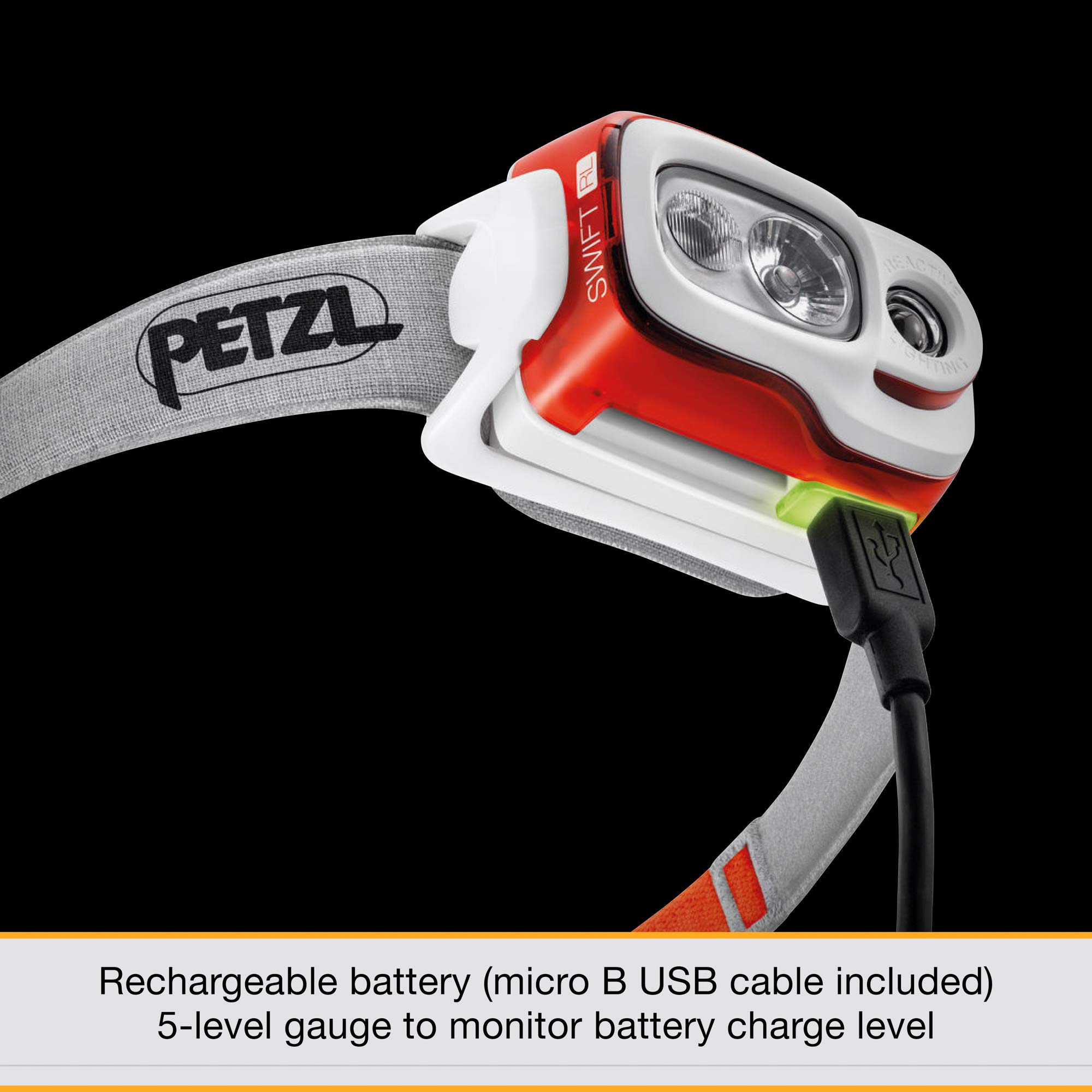 PETZL, Swift RL Rechargeable Headlamp with 900 Lumens & Automatic Brightness Adjustment, Blue