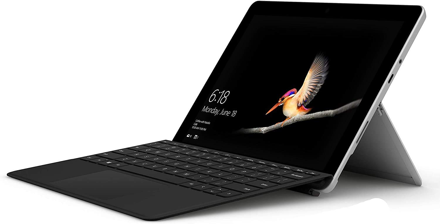 Microsoft Surface Go 10’’ Touchscreen (1800x1200) PixelSense Display w/Surface Type Cover, Intel Pentium Gold 4415Y Facial Recognition USB-C Windows Ink Active Windows 10 S Mode 4GB RAM 128GB SSD