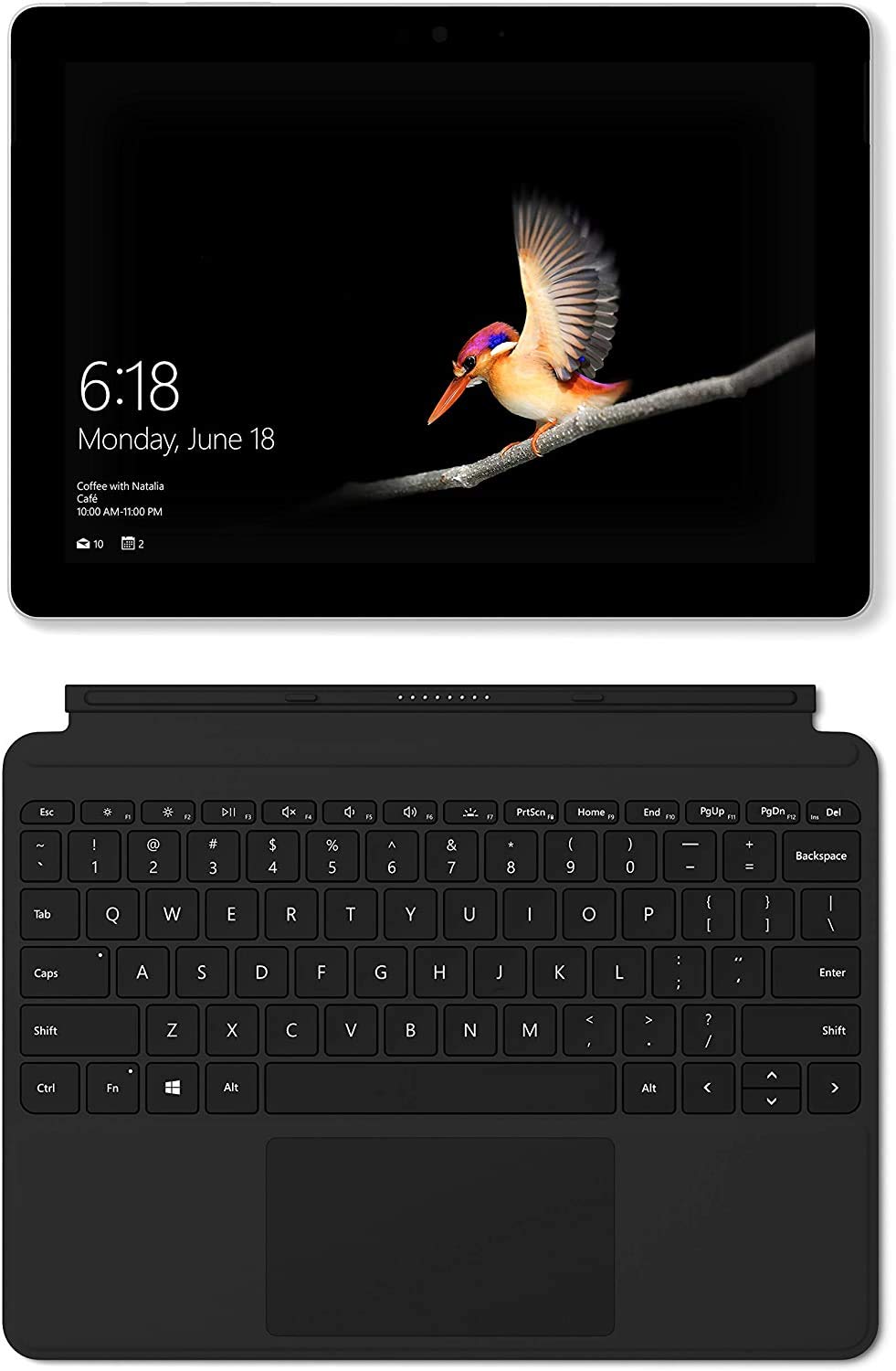 Microsoft Surface Go 10’’ Touchscreen (1800x1200) PixelSense Display w/Surface Type Cover, Intel Pentium Gold 4415Y Facial Recognition USB-C Windows Ink Active Windows 10 S Mode 4GB RAM 128GB SSD