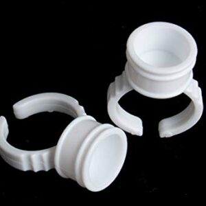 Pigment Rings - 100PCS Tattoo Rings Cups Disposable Makeup Rings Tattoo Glue Holder,Tattoo Ink Ring Adhesive Makeup Glue Rings Palette Plastic Nail Art Eyelash Extension Rings (Medium 100pcs)