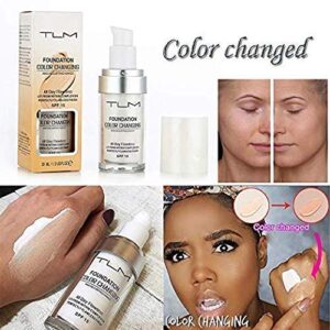 KOSIMI 30ml TLM Color Changing Foundation Liquid Base Makeup Change To Your Skin Tone By Just Blending, white