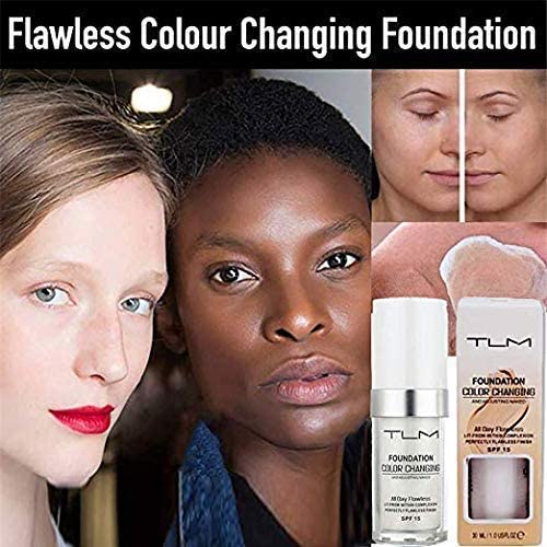 KOSIMI 30ml TLM Color Changing Foundation Liquid Base Makeup Change To Your Skin Tone By Just Blending, white