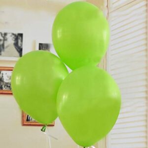 Lime Latex Balloons, 100pcs 12-Inch,Light Green Balloons as Birthday Balloons Baby Shower Jungle Dinosaur Theme Party Decorations, Gender Reveal(with Green Ribbon)