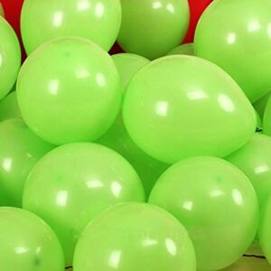 Lime Latex Balloons, 100pcs 12-Inch,Light Green Balloons as Birthday Balloons Baby Shower Jungle Dinosaur Theme Party Decorations, Gender Reveal(with Green Ribbon)