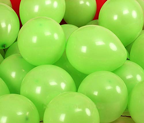 Lime Latex Balloons, 100pcs 12-Inch,Light Green Balloons as Birthday Balloons Baby Shower Jungle Dinosaur Theme Party Decorations, Gender Reveal(with Green Ribbon)