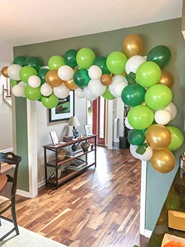 Lime Latex Balloons, 100pcs 12-Inch,Light Green Balloons as Birthday Balloons Baby Shower Jungle Dinosaur Theme Party Decorations, Gender Reveal(with Green Ribbon)