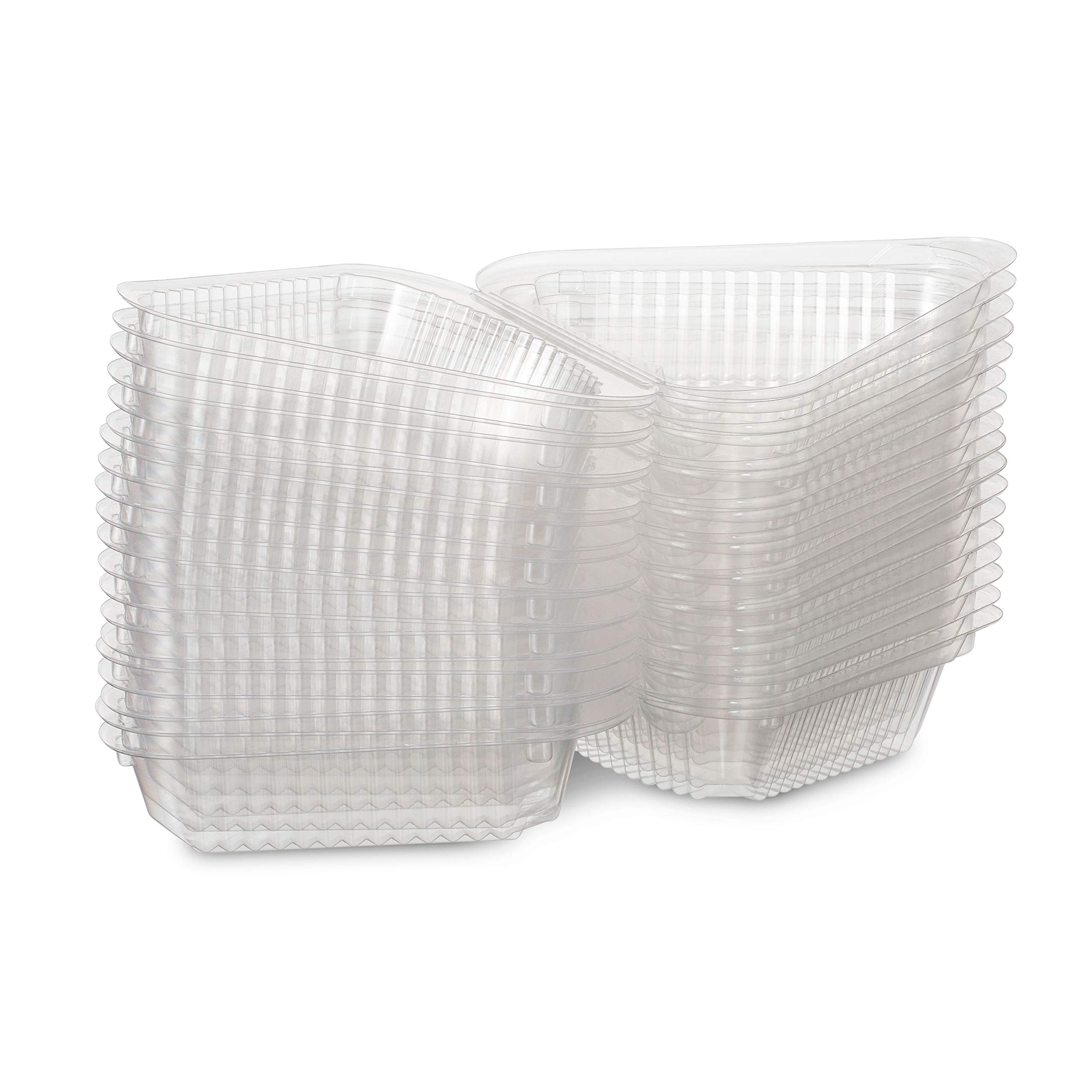 MT Products Cake Slice Container - Clear Hinged Medium Deep Cheesecake Pie Slice Containers (Pack of 20) - Made in the USA