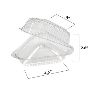 MT Products Cake Slice Container - Clear Hinged Medium Deep Cheesecake Pie Slice Containers (Pack of 20) - Made in the USA