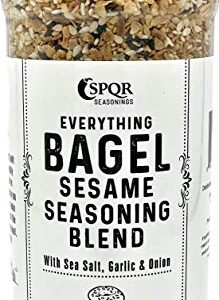 Everything Bagel Seasoning Blend Original XL 10 Ounce Jar. Delicious Blend of Sea Salt and Spices Dried Minced Garlic & Onion Flakes. Bagel Allspice, Sesame Seasoning Spice Shakerac