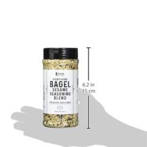 Everything Bagel Seasoning Blend Original XL 10 Ounce Jar. Delicious Blend of Sea Salt and Spices Dried Minced Garlic & Onion Flakes. Bagel Allspice, Sesame Seasoning Spice Shakerac