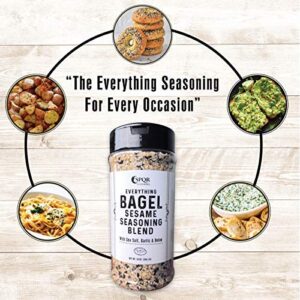 Everything Bagel Seasoning Blend Original XL 10 Ounce Jar. Delicious Blend of Sea Salt and Spices Dried Minced Garlic & Onion Flakes. Bagel Allspice, Sesame Seasoning Spice Shakerac