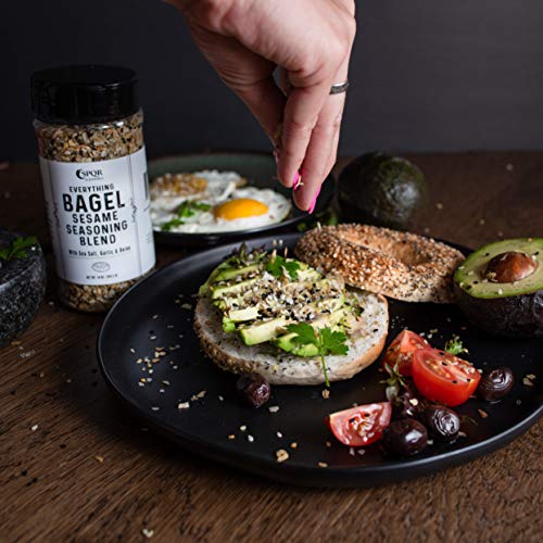 Everything Bagel Seasoning Blend Original XL 10 Ounce Jar. Delicious Blend of Sea Salt and Spices Dried Minced Garlic & Onion Flakes. Bagel Allspice, Sesame Seasoning Spice Shakerac