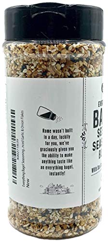 Everything Bagel Seasoning Blend Original XL 10 Ounce Jar. Delicious Blend of Sea Salt and Spices Dried Minced Garlic & Onion Flakes. Bagel Allspice, Sesame Seasoning Spice Shakerac