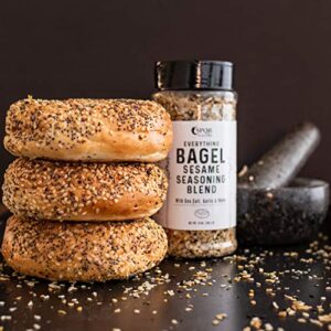 Everything Bagel Seasoning Blend Original XL 10 Ounce Jar. Delicious Blend of Sea Salt and Spices Dried Minced Garlic & Onion Flakes. Bagel Allspice, Sesame Seasoning Spice Shakerac