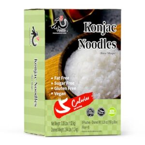 yuho shirataki konjac rice 8 pack inside, vegan, gluten free, fat-free, keto friendly, low carbs 53.61 oz (1520 g)