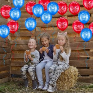 40 Pieces Western Cowboy Bandana Balloons Cowboy Balloons Large 12 Inch Latex Bandana Balloon Blue Red for Western Cowboy Birthday Wedding Baby Shower Party Decorations