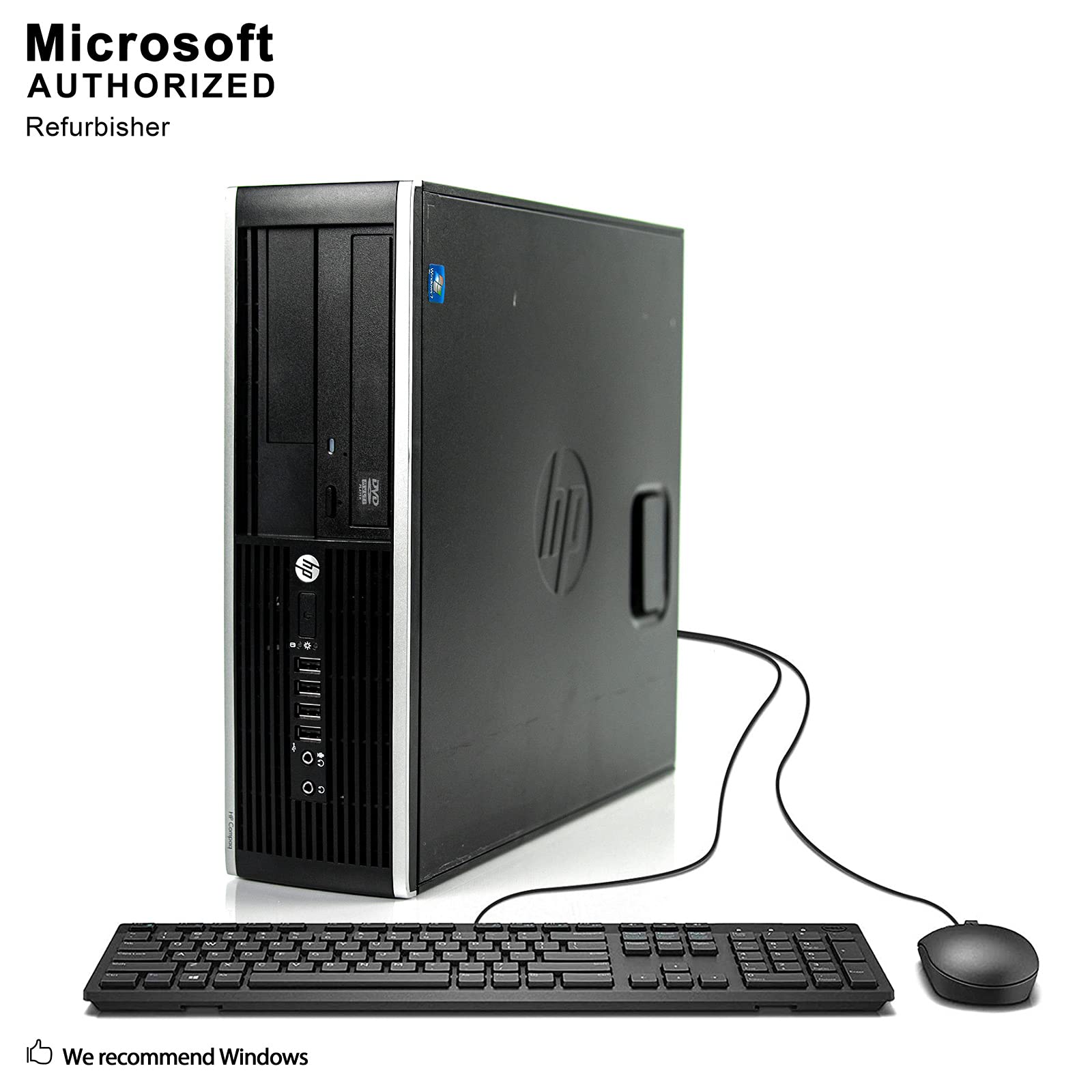 HP Elite PC Desktop Computer Package - Intel Quad Core i5 3.1GHz, 8GB RAM, 500GB, 19inch LCD Monitor, Keyboard, Mouse, DVD, WiFi Adapter, Windows 10 Professional (Renewed)