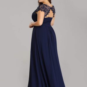 Ever-Pretty Womens Plus Size Rinestone Maxi Formal Evening Dresses Navy Blue US20