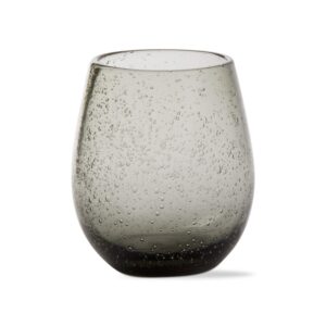 tag 16 oz. bubble glass stemless wine drinkware smoke dishwasher safe beverage glassware for dinner party wedding resturant grey