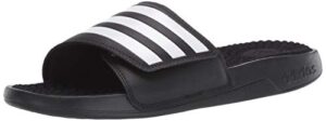 adidas unisex adissage tuned slides sandal, black/white/black, 7 us men