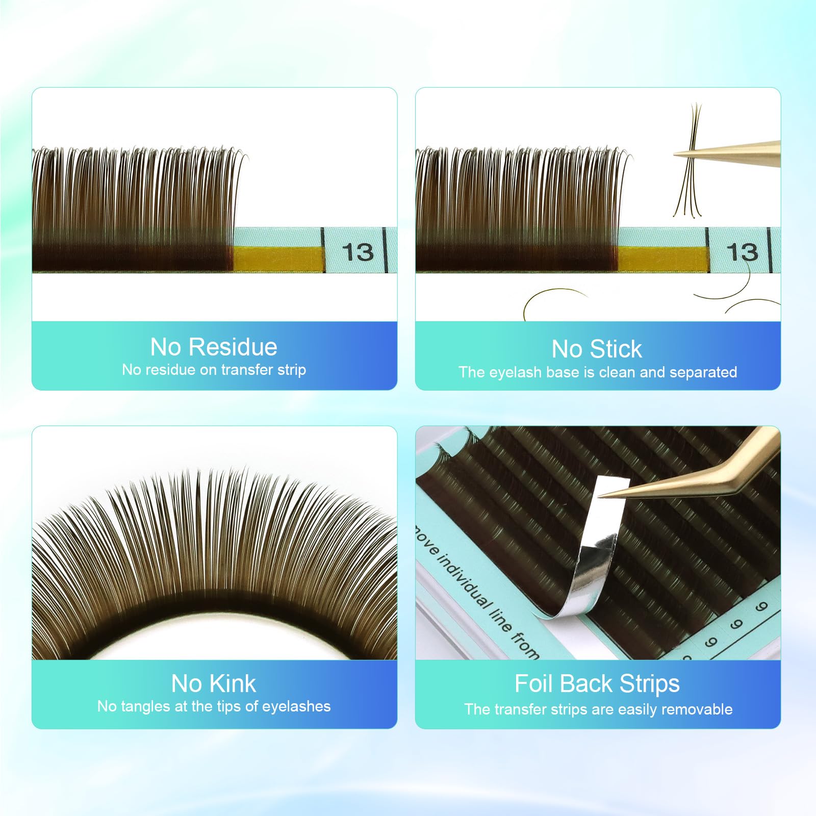 NAGARAKU Natural Brown Color Eyelash Extensions 0.15mm C curl 7-15mm Mix Tray Individual Lashes Classic Faux Mink Volume 20 rows Soft Eyelash Supplies