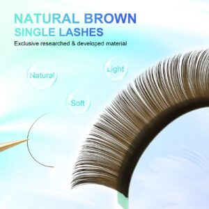 NAGARAKU Natural Brown Color Eyelash Extensions 0.15mm C curl 7-15mm Mix Tray Individual Lashes Classic Faux Mink Volume 20 rows Soft Eyelash Supplies