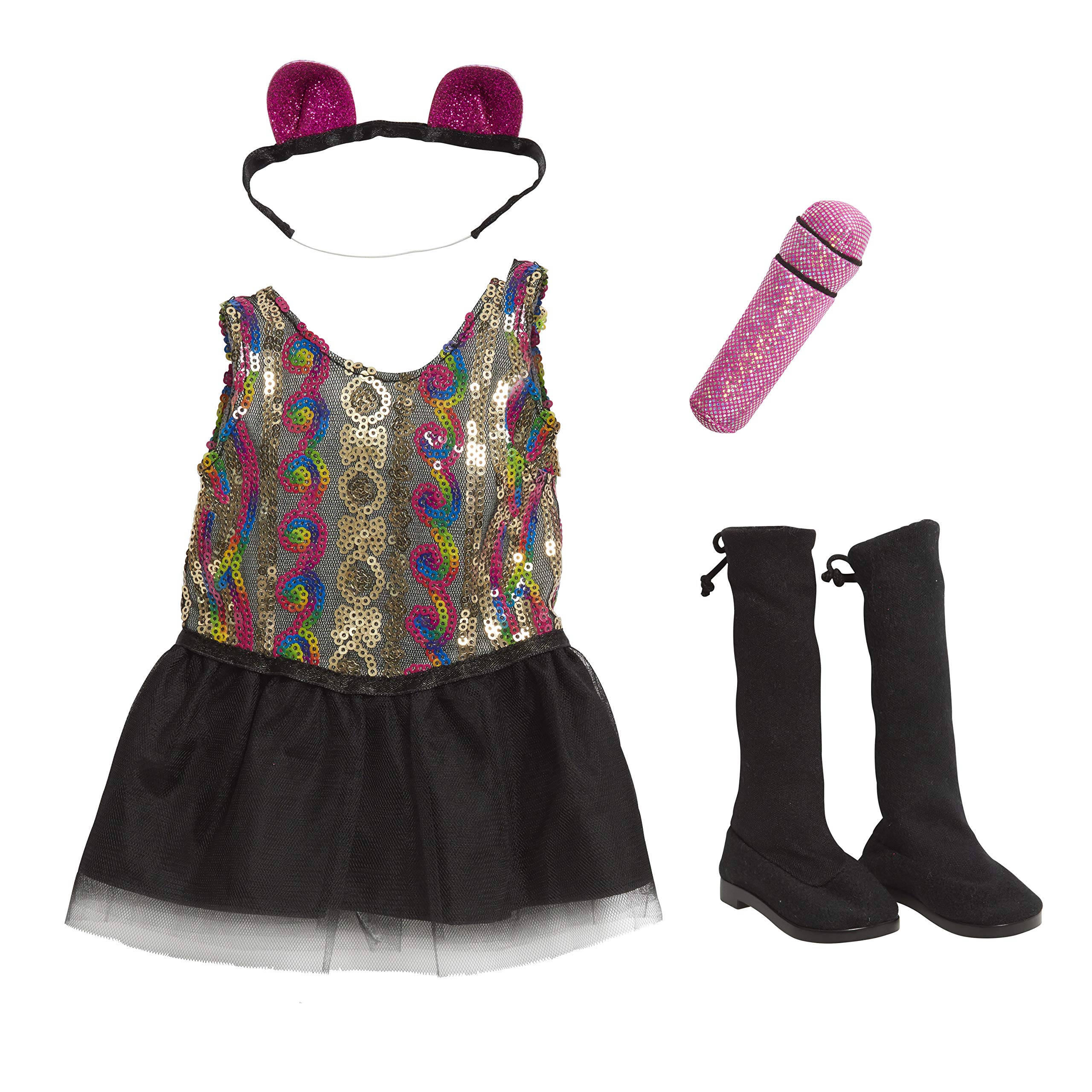 Journey Girls 18" Doll Fashion Set Sequin Pop-Star Dress, Kids Toys for Ages 6 Up by Just Play
