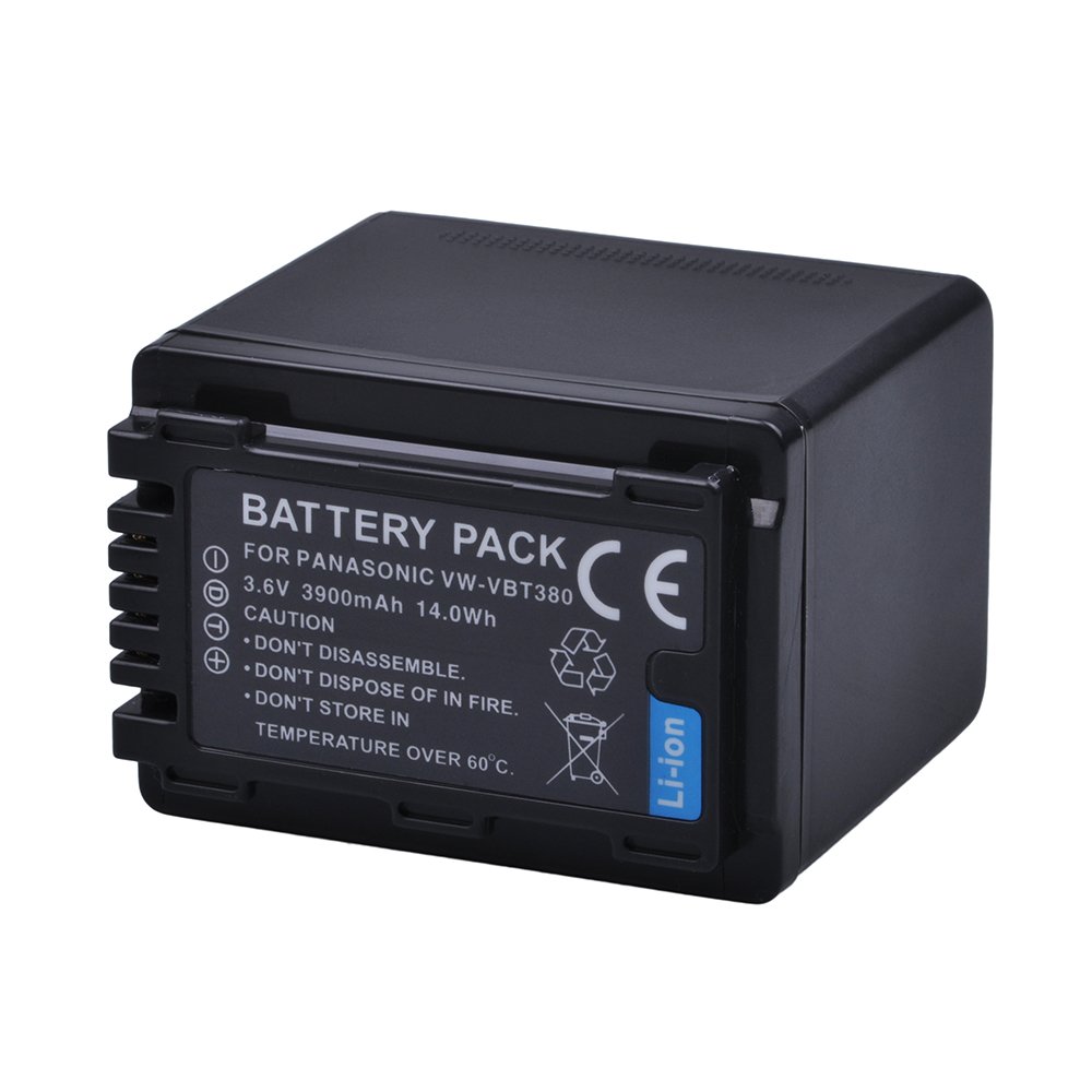 3900mAh VW-VBT380 VBT380 VW-VBT190 VBT190 Battery for Panasonic HC-V800K, HC-VX1K, HC-WXF1K, HCV520, HC-V550, HCV710, HCV720, HC-V750, HC-V770, HC-VX870, HC-VX981, HC-W580, HC-W850, HCWXF99