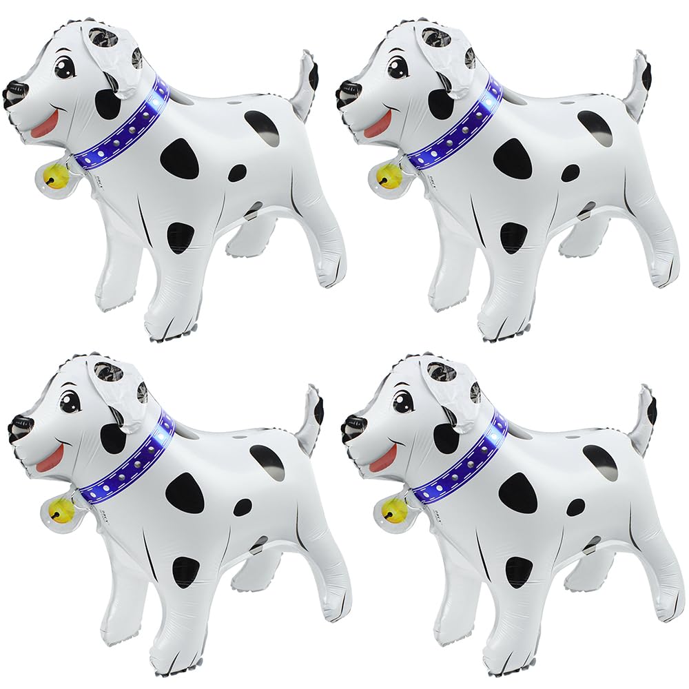 4D Animal Dog Airwalker Walking Balloons Standing Pet Puppy Dog Balloon Dalmatian Balloon For Party Supplies Birthday Decoration, 4 pcs 21'' Self-Stand Doggy Mylar Foil Balloons