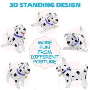 4D Animal Dog Airwalker Walking Balloons Standing Pet Puppy Dog Balloon Dalmatian Balloon For Party Supplies Birthday Decoration, 4 pcs 21'' Self-Stand Doggy Mylar Foil Balloons