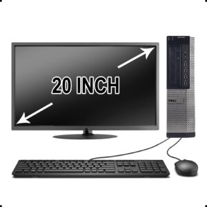 desktop computer package compatible with dell optiplex 990, intel core i5, 16gb ram, 2tb hdd, dvd, 20 inch monitor, keyboard, mouse, bluetooth and wifi adapters, windows 10 pro (renewed)