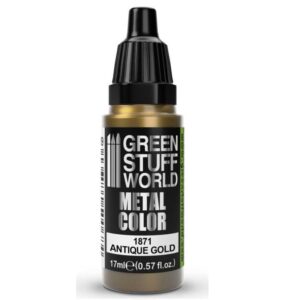 green stuff world - metallic paint antique gold 1871 for models and miniatures