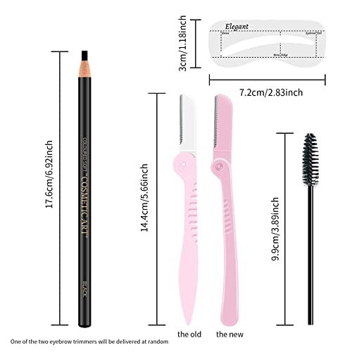 Ownest 6 Pcs Pull Cord Peel-off Eyebrow Pencil Tattoo Makeup and Microblading Supplies Set for Marking, Filling and Outlining, Waterproof and Durable Permanent Eyebrow Liner-Black