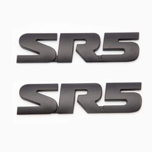 2x sr5 emblem v6 sr5 trunk side fender rear tailgate decal metal sticker badge suitable for tacoma (black)