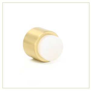 evi | wall adhesive doorstop | 1.1'' x 1.1'' | white rubber | brass finished matte | great adherence | 100% functional | mod. 198/28