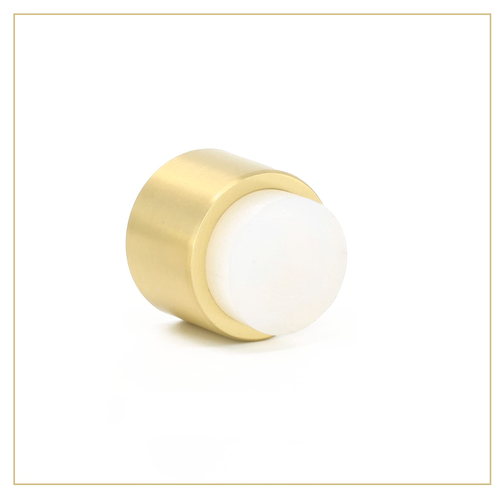 EVI | Wall Adhesive Doorstop | 1.1'' X 1.1'' | White Rubber | Brass Finished Matte | Great Adherence | 100% Functional | Mod. 198/28