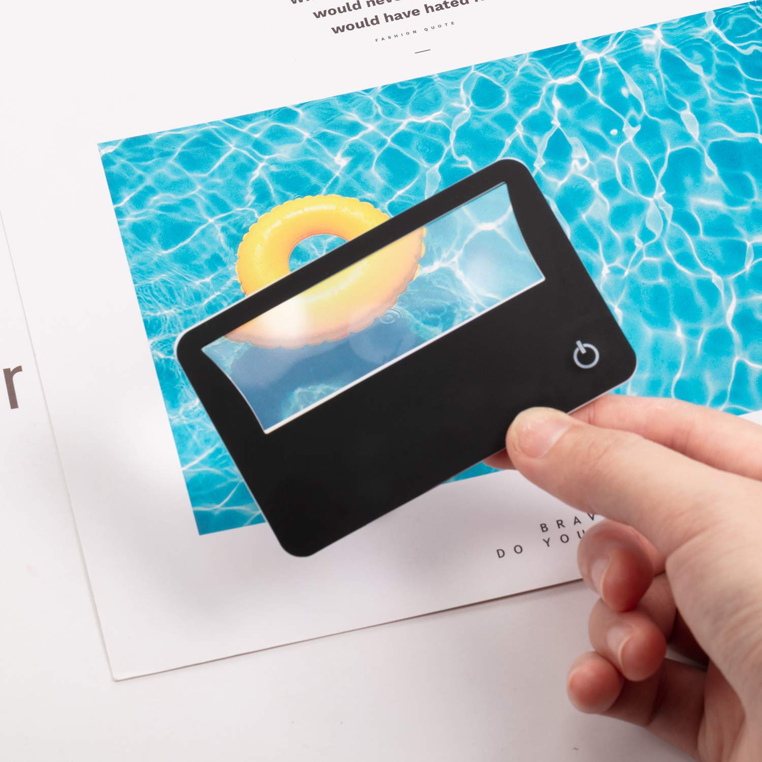 8 Pieces Credit Card Magnifier Bundle Wallet Purse Magnifying Glass LED Illuminated Magnifier 3X Pocket Card (Black)