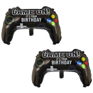 2 pcs video game controller mylar balloon theme party boys gaming birthday decorations