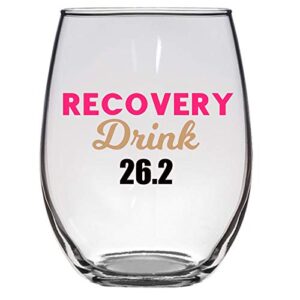 26.2 recovery drink wine glass, 21 oz, 26.2, marathon wine glass, marathon gift, running wine glass, running gift