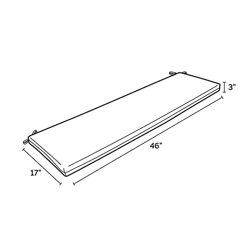 Arden Selections Outdoor Bench Cushion, 46 x 17, Water Repellent, Fade Resistant 17 x 46, Sapphire Blue Leala