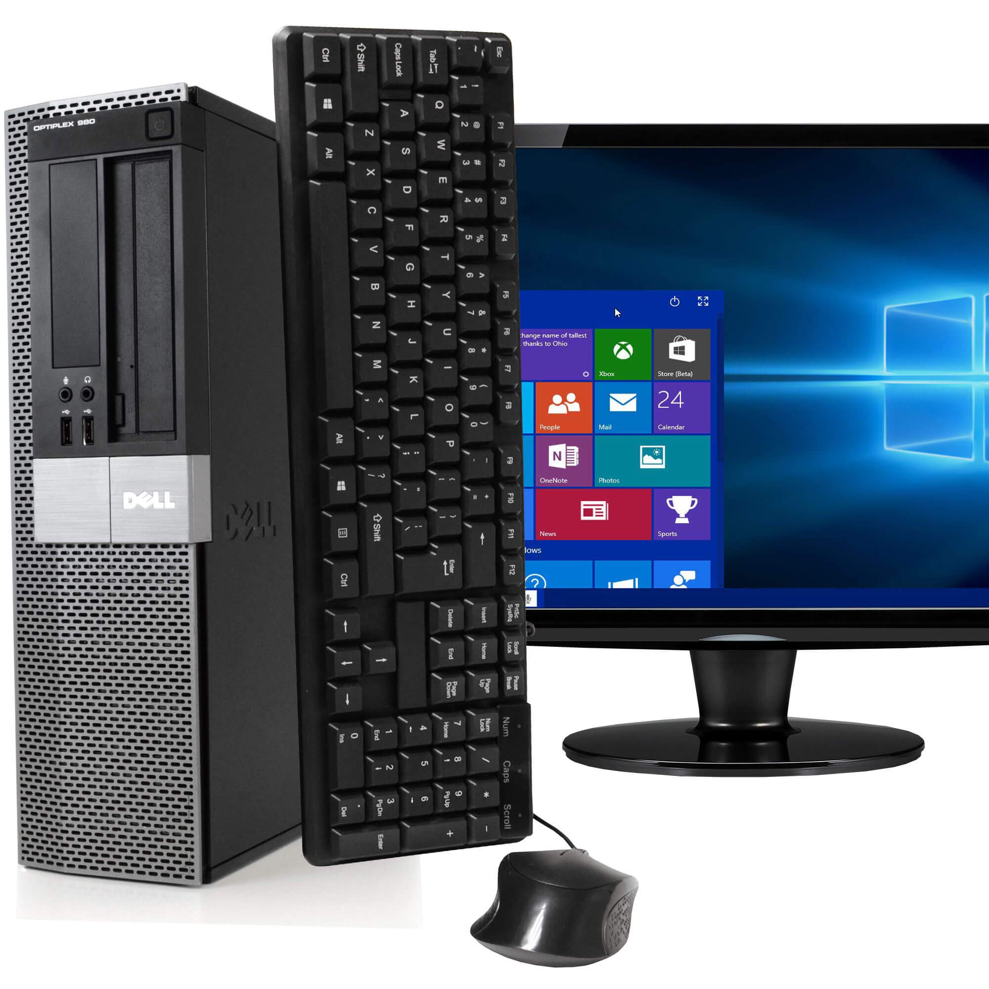 Dell Optiplex 980 Desktop PC Bundle With WiFi Adapter - Intel Core i5 3.1GHz, 4GB RAM, 160GB Hard Drive, DVD, Windows 10 Pro, USB WiFi Adapter, 17 Inch LCD, Keyboard, Mouse (Renewed)