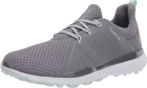 adidas women's w climacool cage golf shoe, grey three/dash green/grey four, 8 medium us