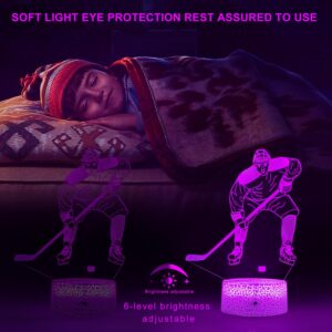FlyonSea Kids Ice Hockey Gifts,Ice Hockey Toys 16 Color Changing Kids Night Light with Touch and Remote Control, Mens Ice Hockey Decor Light Birthday Christmas Gifts for Kids Boys Baby