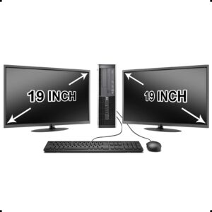 desktop computer package compatible with hp elite 8100, intel core i5 3.2-ghz, 8 gb ram, 500 gb hdd, dual 19 lcd, dvd, keyboard, mouse, wifi, windows 10 home (renewed)